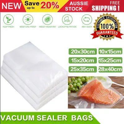 $5.69 • Buy 100 200pcs Vacuum Food Sealer Seal Bags 6M Rolls Food Storage Saver Heat Seal