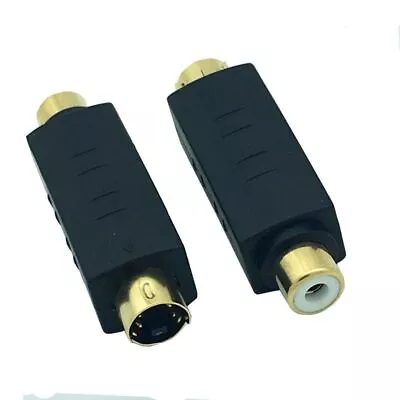 S-Video Male To RCA Female Composite Video Adapter Plug Converter  Din 4 PIN Co • £4.02