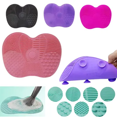 Makeup Brush Cleaner Mat Silicon Cosmetic Foundation Cleaning Scrubber Board Pad • £2.99