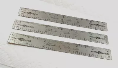 Vintage Lavelle &Ide Inc. Advertising Metal 6 Inch Ruler Lot Of 3 • $14.25