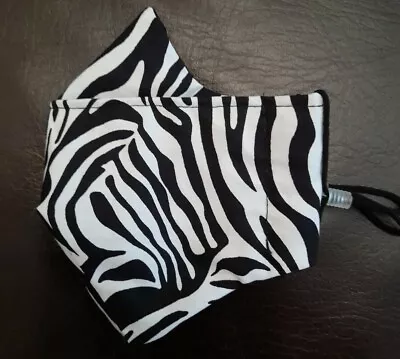 Zebra Face Mask Anti Fog For Glasseswashable100% Cottoncomfortable.  • £4.25