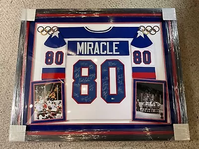 1980 Miracle On Ice Team Signed Jersey 19 Signatures Framed Matted Fanatics COA • $2799.80