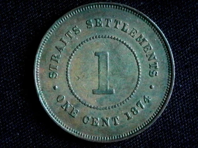 £10 • Buy 1874 H Straits Settlements British Malaysia 1 Cent Victoria