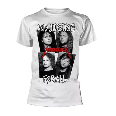 Metallica Faces First Four Albums White T-Shirt NEW OFFICIAL • £17.79
