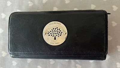 Mulberry Long Black Leather Authentic Daria Continental Wallet  Zip Purse £390 • £38