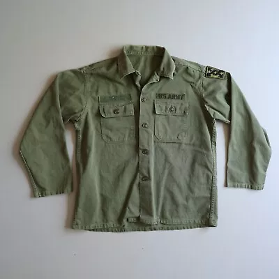 Vtg Vietnam Era US Army OG-107 Class 1 Sateen Shirt Fatigue Large Green Uniform • $70