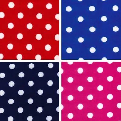 £0.99 • Buy Polka Dot 100% Cotton Fabric 7mm Rose & Hubble Spots Dots Spotty