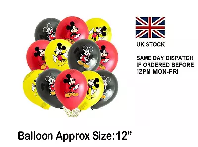 3-12Pcs Mickey Mouse Printed 12  Latex Balloons Birthday Party Multi Deco UK • £1.69