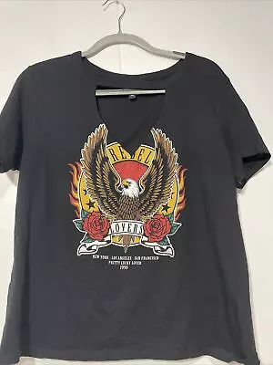 H&M Graphic Shirt Womens Small Black Short Sleeve Cotton Rebel Lovers Eagle  • $7.48