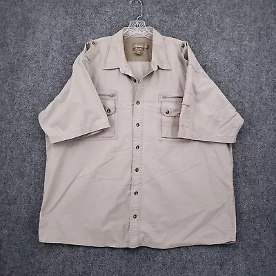 Cabelas Button Up Shirt Mens 2XL XXL Tall Tan Safari Series Hiking Utility Camp • $19.99