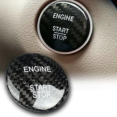 Real Black Carbon Fiber Engine Start Button Cover Fits R230 R231 SL63 SLC43 • $26.10