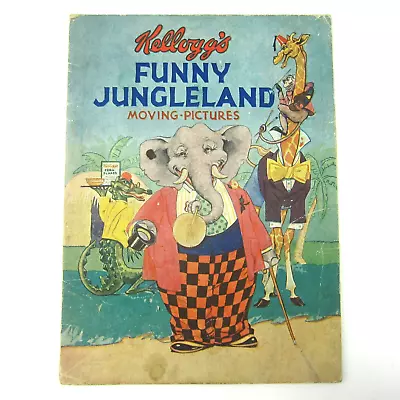 Kelloggs Funny Jungleland Moving Picture Book Cereal Vernon Grant Vintage 1932 • $9.99