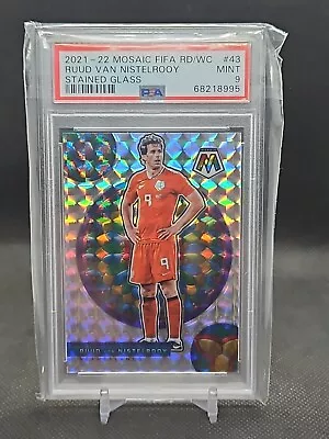 Panini Road To World Cup 21-22 Stained Glass RUUD VAN NISTELROOY Case Hit PSA 9 • $65