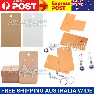 100PCS Earring Cards Cardboard Paper Jewelry Accessories Display Holder MEL • $8.05