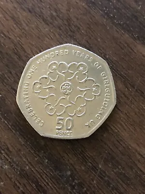 2010 Girl Guides Celebrating 100 Years Of Girlguiding UK 50p Fifty Coin • £1.25