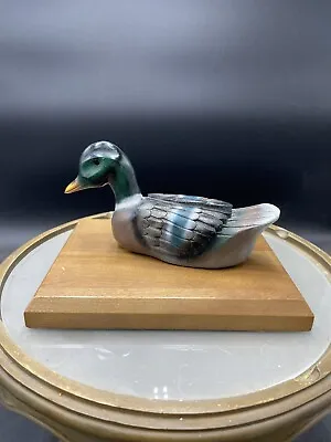 $40 • Buy Vintage 1974 Jerry Holter 6” Carved Wood Mallard Duck Limited Edition Of 36 Only