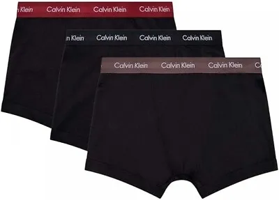 Calvin Klein Men's 3pk Trunk- B-brght Camel/ Black/ Red Carpet • £34.95
