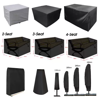 Waterproof Garden Furniture Cover BBQ Parasol Lounger Bench Table Chairs Outdoor • £6.85