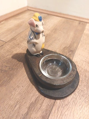 £9.99 • Buy Antique Unusual Ceramic And Wood Pig French Salt Well 11 Cms