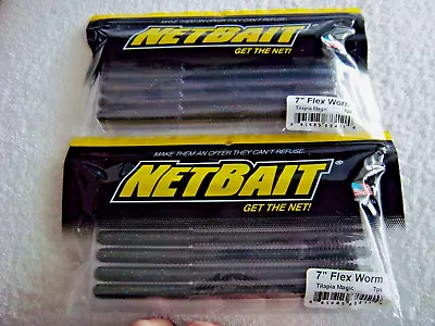 (lot Of 2 Pks) Netbait Flex Worm 7 / In Tilapia Magic Color Total 14 Lures • $14.95