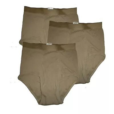 3 Pair US MILITARY MEN'S 100% COTTON BRIEFS  BVD 3-PACK SIZE 32 Fits 26  To 32  • $21.49