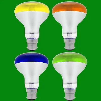 2x 60W R80 Coloured Reflector Dimmable Disco Spot Light Bulbs BC B22 Lamps • £9.49