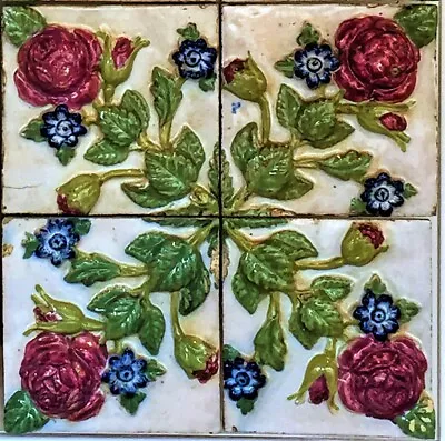 Vintage Ceramic Tile Portuguese Azulejo European Trivet Art Nouveau Azulejo • $19.79