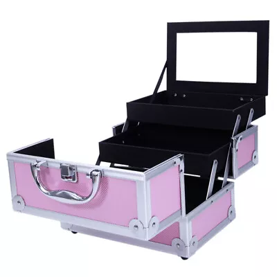 Aluminum Makeup Train Case Jewelry Box Cosmetic Organizer • $28.80