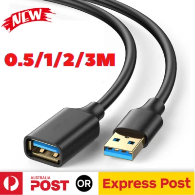 1/2/3M USB Extension Data Cable USB 3.0 Male To Female Adpter Cord For Computer • $5.69