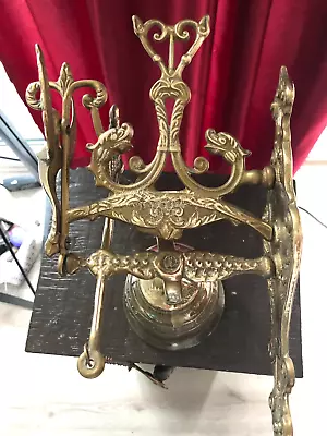 £65 • Buy Vintage Antique Heavy Brass Monastery Church Bell Wall Hanging Pull Door Bell