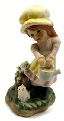 Vintage Girl With Watering Can And Kittens  5  • $13.38