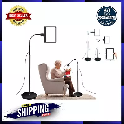 5X Magnifying Glass With Light And Stand 36 LED Dimmable Floor Magnifying Lamp • $76.28