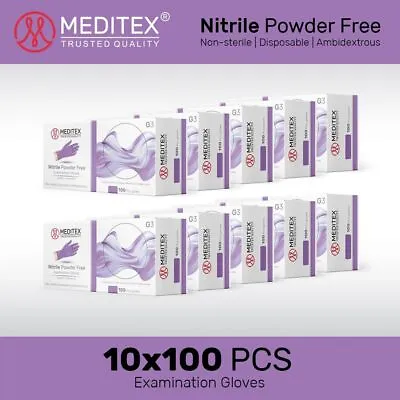 MEDITEX EXAM NITRILE GLOVES PURPLE  (4mil) 1000 PCS (LATEXVINYL POWDER FREE) • $49.99