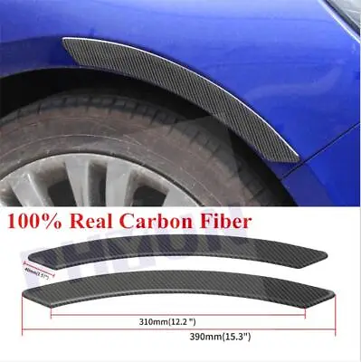 2x Carbon Fiber Car Fender Flares Arch Wheel Eyebrow Protector Sticker Extension • $17.59