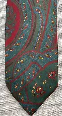 Vintage Rivetz Silk Tie For The Coop Ancient Madder Green Paisley 2 7/8 X 57  • $24