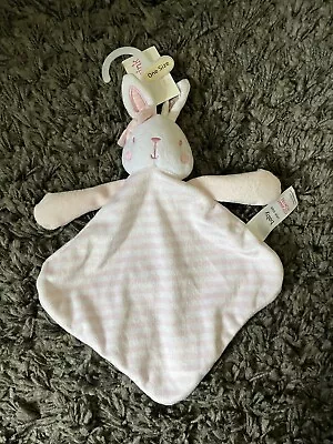 F&F @ Tesco Baby Bunny Rabbit Pink & White Stripe Comforter Soft Toy BNWT NEW • £19.90