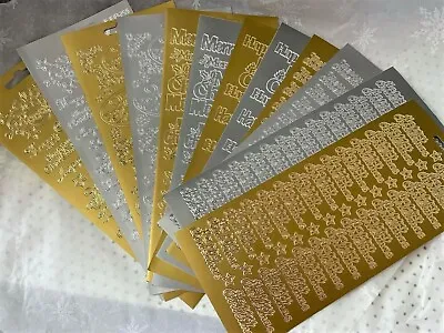 £1.99 • Buy Peel Off Stickers - CHRISTMAS GREETINGS Various - Gold Or Silver   *SEE OFFER*