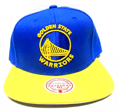 Mitchell And Ness Golden State Warriors Royal BLUE +Yellow Bill Snapback Hat Cap • $13