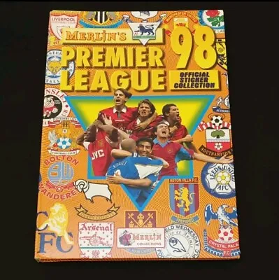 Merlin Premier League 1998 Football Sticker Album Book 98 100% Complete Full • £49.99