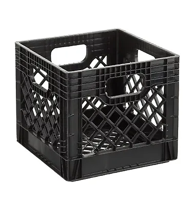 16QT Plastic Heavy-Duty Plastic Square Milk Crate Black New • $10.55