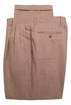 Zanella Mens Grey Pleated Flannel Wool Dress Pants 34 34x29.5 • $38.46