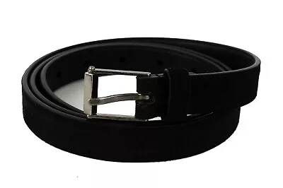 $109 • Buy Authentic YSL Yves Saint Laurent Black Suade Leather Waist Belt Italy Good 94 CM