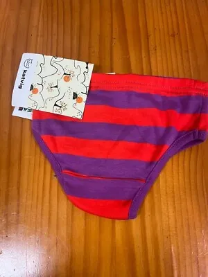 Katvig Purple And Red Striped Girls Underpants Size 3years • £2