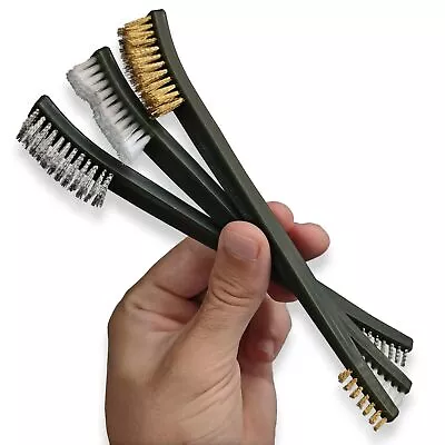 3pcs Mini Wire Brush Set Rust Paint Metal Cleaner Cleaning Welding Slag And... • $10.11