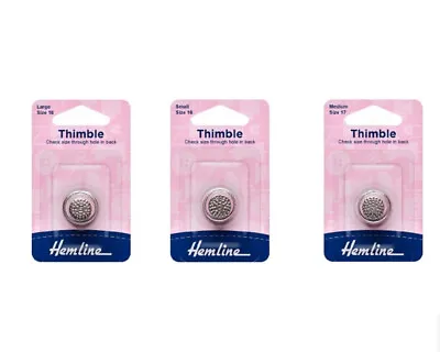 Hemline Metal Sewing Thimble - General Purpose - Large Medium Or Small • £2.14