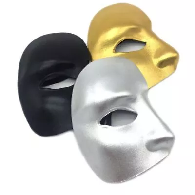 MENS MASQUERADE Mask Phantom Half Face | One-eyed Mask | Fancy Dress PROM BALL • £4.90