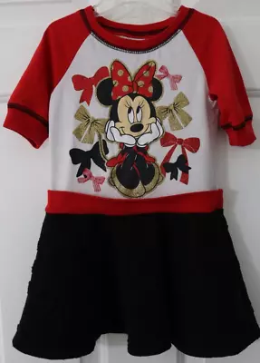 Girl's Toddler's Dress MINNIE MOUSE Gold Sparkle Embossed Skirt Size 3T Disney • $4.03