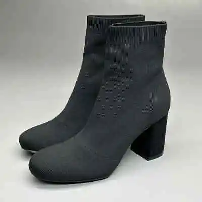 MIA Boots Womens 8 Black Erika Fly Knit Booties Dress Ankle Slip On 3” Heel $70 • $10