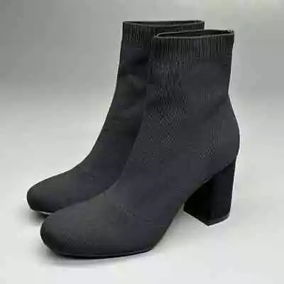 MIA Boots Womens 8.5 Black Erika Fly Knit Booties Dress Ankle 3” Heel $70 • $19.99