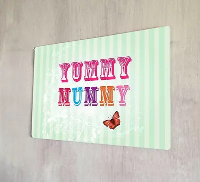 Yummy Mummy Gift Idea Metal Plaque Shabby Chic Retro Sign • £12.99